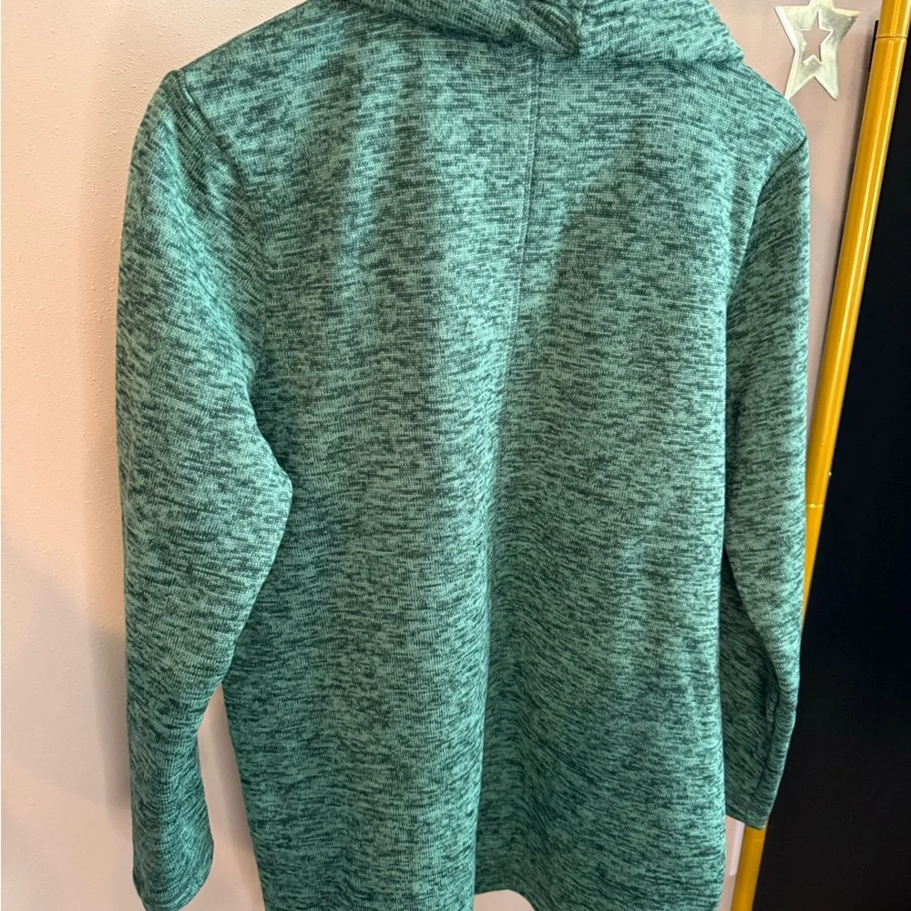 Lands’ End Green Cowl Neck Sweater Size L Soft Cozy Classic - Picture 3 of 4